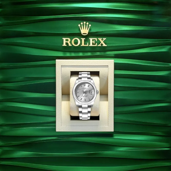 Rolex Bracelets Rolex Date 34mm Ref 1152000006 Silver Index Dial Stainless Steel Oyster Bracelet Watch