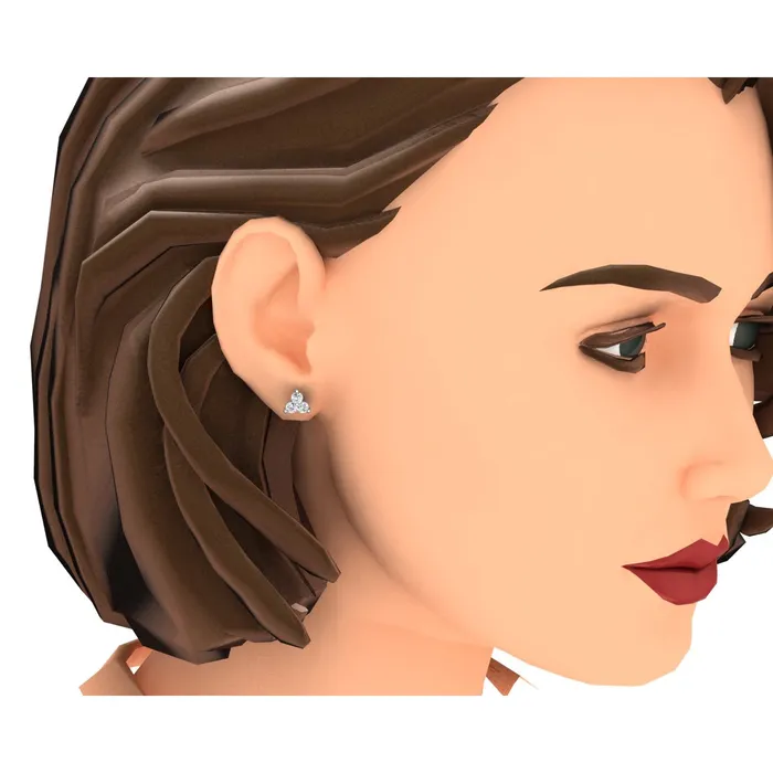 Earrings 3 Stone Small Earth Mined Diamond Stud Earrings 085 Carats HarryChadEntcom