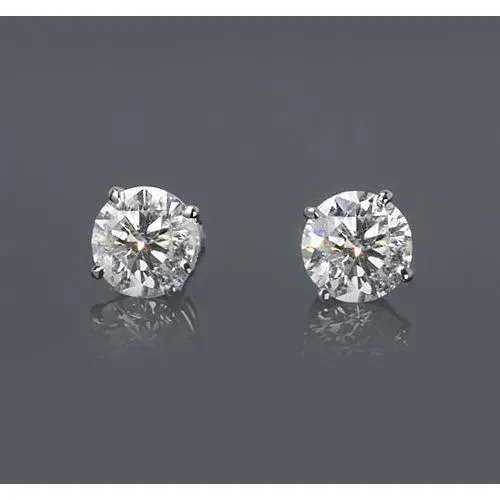 GB Earrings White Gold 14K 150 Carats Basket Type Set Round Natural Earth Mined Diamond Stud Earring GB Earrings White Gold 14K 150 Carats Basket Type Set Round Natural Earth Mined Diamond Stud Earring