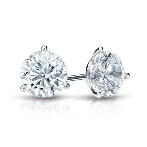 GB Round Cut Natural Earth Mined Diamond Stud Earrings 3 Ct White Gold Fine Jewelry Earrings GB Round Cut Natural Earth Mined Diamond Stud Earrings 3 Ct White Gold Fine Jewelry Earrings