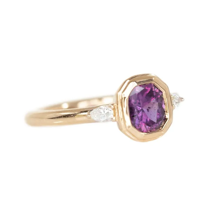 102ct Ruby Pink Sapphire Double Bezel Setting With Pear Diamonds In 14k Rose Gold Anueva Jewelry Earrings