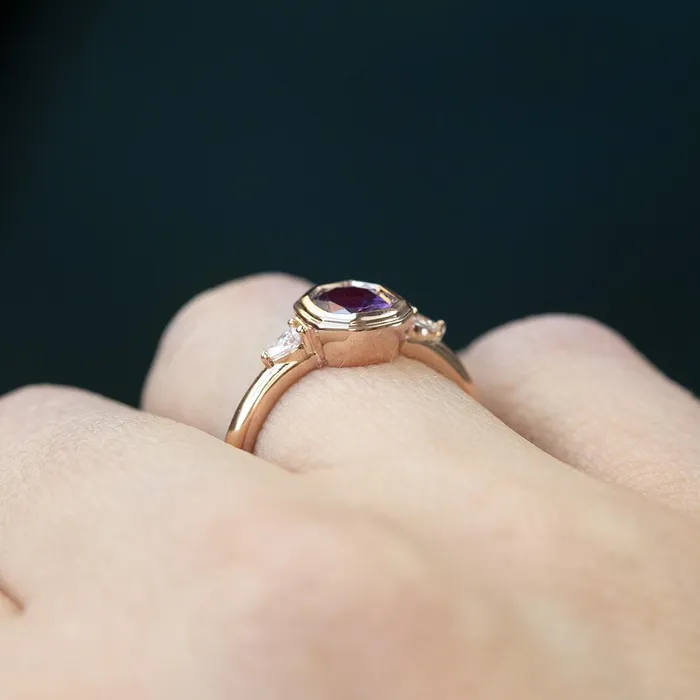 102ct Ruby Pink Sapphire Double Bezel Setting With Pear Diamonds In 14k Rose Gold Anueva Jewelry Earrings