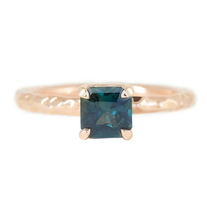 Anueva Jewelry Earrings 090ct Australian Square Cut Sapphire Evergreen Solitaire in 14k Rose Gold Anueva Jewelry Earrings 090ct Australian Square Cut Sapphire Evergreen Solitaire in 14k Rose Gold