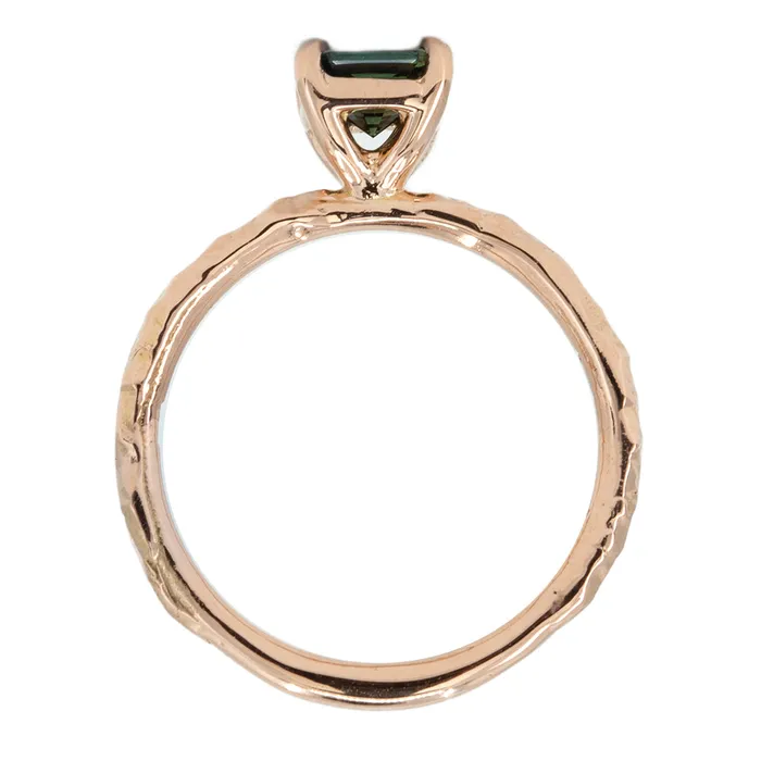 Anueva Jewelry Earrings 090ct Australian Square Cut Sapphire Evergreen Solitaire in 14k Rose Gold