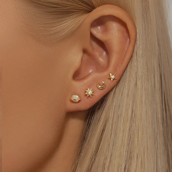 Earrings Mabel Love Co CelestialStarMoonSun 4 Piece Earring Set