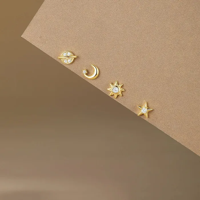 Earrings Mabel Love Co CelestialStarMoonSun 4 Piece Earring Set