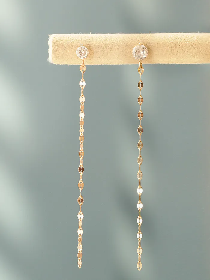 MinimalBijoux Earrings 14K Gold Long Chain Cubic Cartilage Earring 20G18G16G MinimalBijoux Earrings 14K Gold Long Chain Cubic Cartilage Earring 20G18G16G