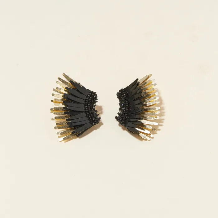 Earrings Mini Madeline Earrings Black Gold Mignonne Gavigan