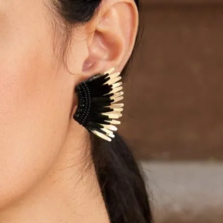 Earrings Mini Madeline Earrings Black Gold Mignonne Gavigan