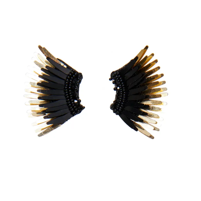Earrings Mini Madeline Earrings Black Gold Mignonne Gavigan