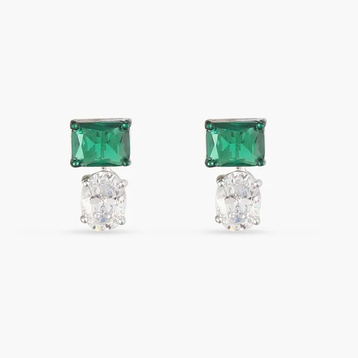 Earrings SILVER Emeraude Elegance Silver Stud Earrings
