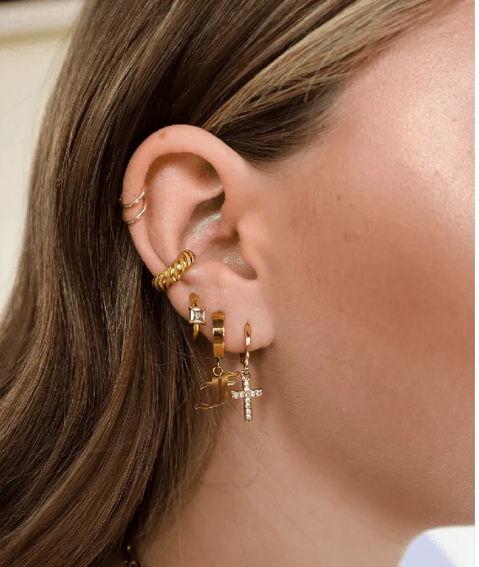Earrings VibeSzn Old English Huggie Earrings