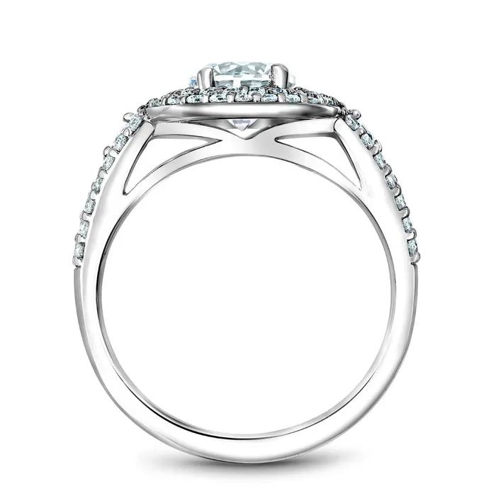 International Diamond Center Rings Noam Carver White Gold Split Shank Double Halo Engagement Ring Setting 071 CTW