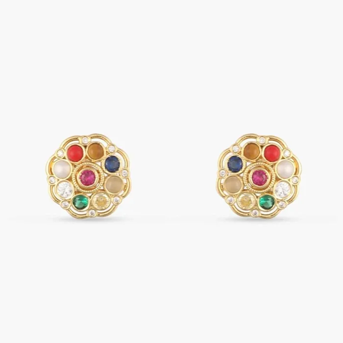 SILVER Sarika Navaratna Silver Stud Earrings Earrings