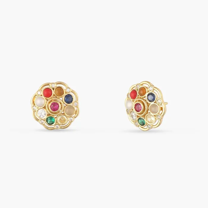 SILVER Sarika Navaratna Silver Stud Earrings Earrings