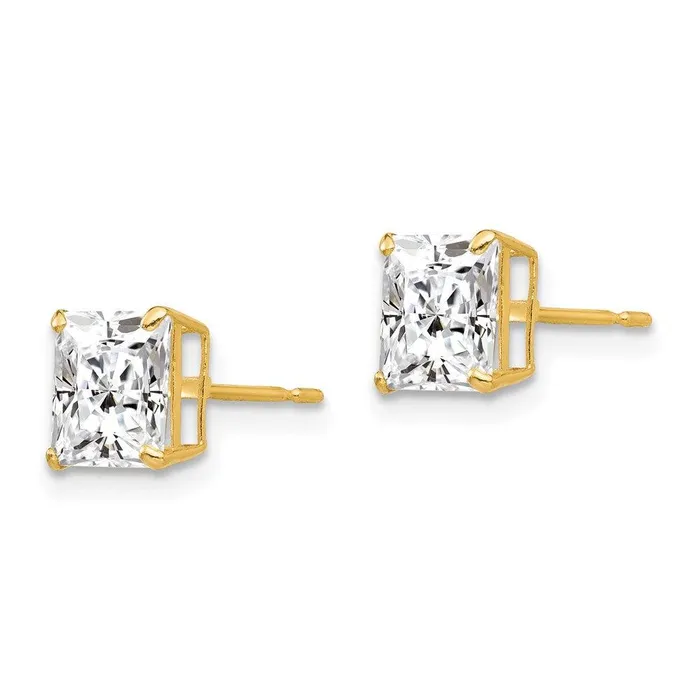 14k 6mm Square CZ Post Earrings Jewelry Earrings 14k 6mm Square CZ Post Earrings Jewelry Earrings