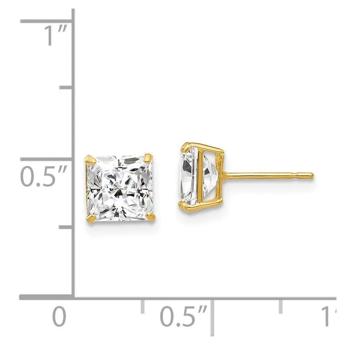 14k 6mm Square CZ Post Earrings Jewelry Earrings 14k 6mm Square CZ Post Earrings Jewelry Earrings