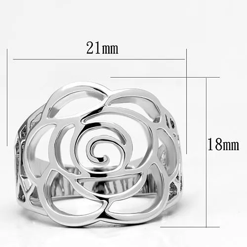 Alamode 3W199 Rhodium Brass Ring with No Stone Rings