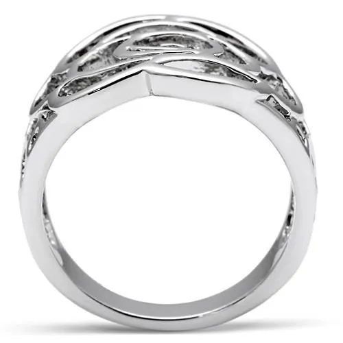 Alamode 3W199 Rhodium Brass Ring with No Stone Rings