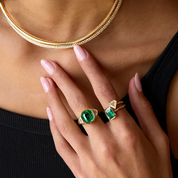 Anita Ko EMERALD CUT COLOMBIAN EMERALD RING Rings