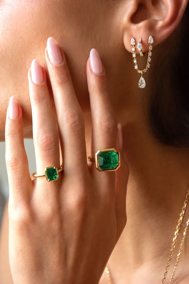 Anita Ko EMERALD CUT COLOMBIAN EMERALD RING Rings