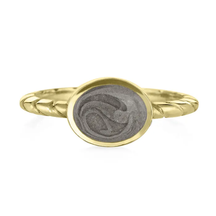 closebymejewelry Rings Cable Band Cremation Ring in 14K Yellow Gold