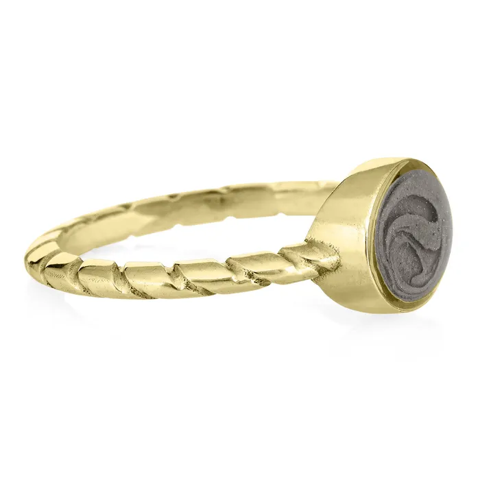 closebymejewelry Rings Cable Band Cremation Ring in 14K Yellow Gold