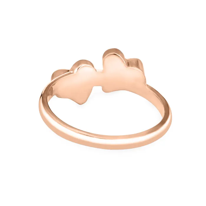 closebymejewelry Rings Double Heart Cremation Ring in 14K Rose Gold