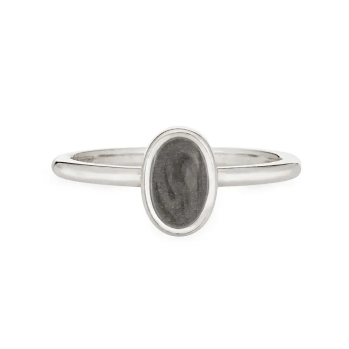 closebymejewelry Rings Oval Stacking Cremation Ring in Sterling Silver