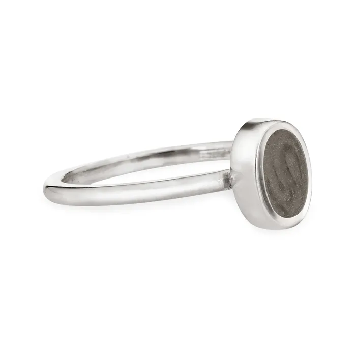 closebymejewelry Rings Oval Stacking Cremation Ring in Sterling Silver