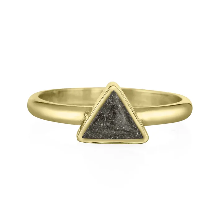 closebymejewelry Rings Triangle Stacking Cremation Ring in 14K Yellow Gold