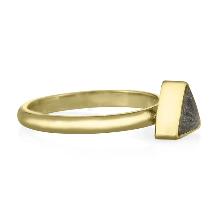 closebymejewelry Rings Triangle Stacking Cremation Ring in 14K Yellow Gold