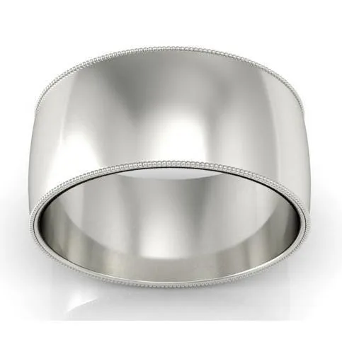 deBebians 10mm Milgrain Wedding Ring in 18k Rings