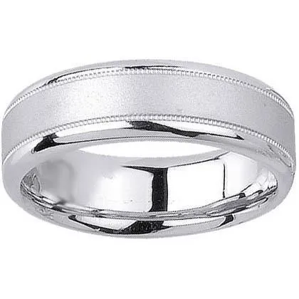 deBebians Brushed Platinum Ring for Men with Milgrain Rings