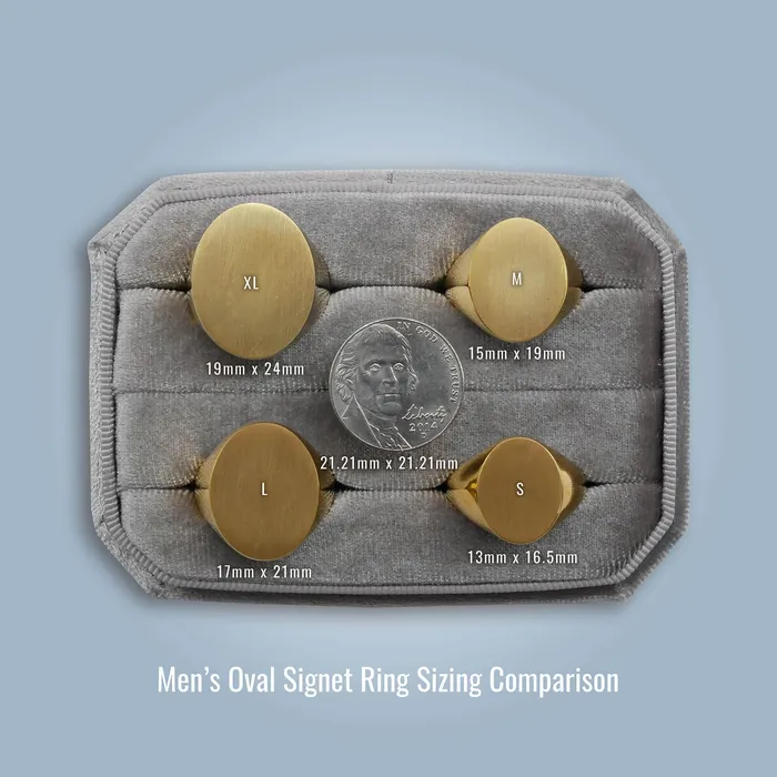 deBebians Mens Oval Signet Ring Small Rings