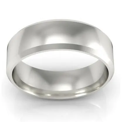deBebians Platinum Wedding Ring Beveled 6mm Rings