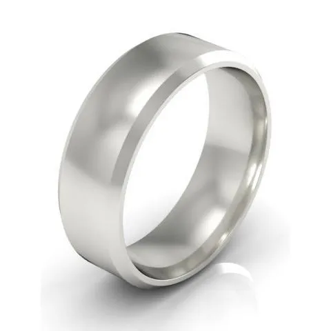 deBebians Platinum Wedding Ring Beveled 6mm Rings