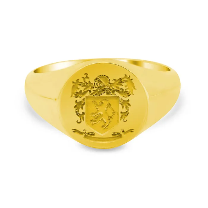 deBebians Rings Mens Round Signet Ring Small Laser Engraved Family Crest Logo deBebians Rings Mens Round Signet Ring Small Laser Engraved Family Crest Logo