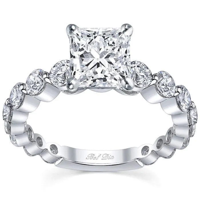deBebians Single Prong Ladies Engagement Ring Round Diamonds Rings
