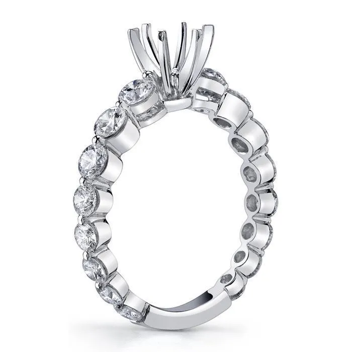 deBebians Single Prong Ladies Engagement Ring Round Diamonds Rings