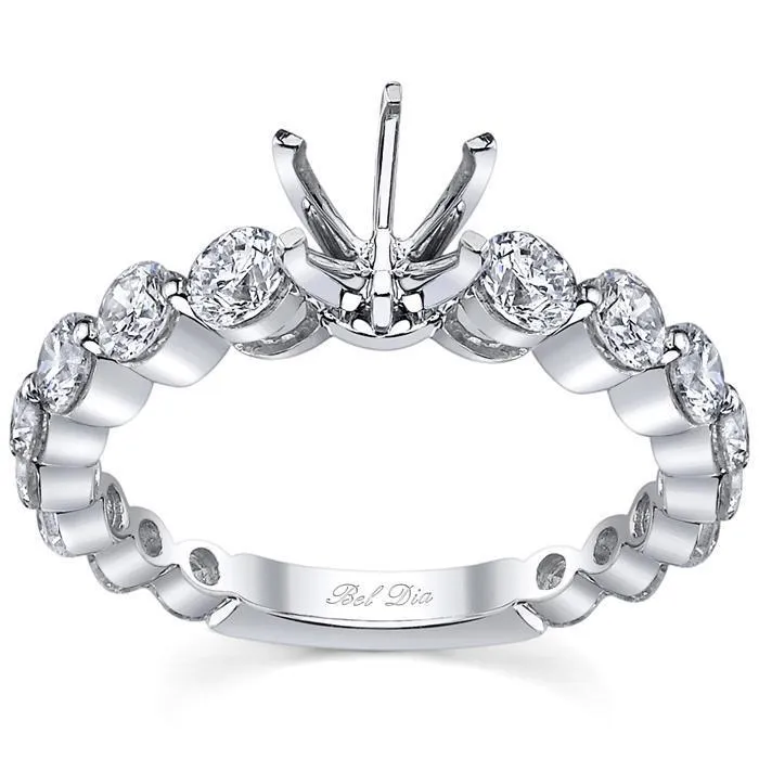 deBebians Single Prong Ladies Engagement Ring Round Diamonds Rings