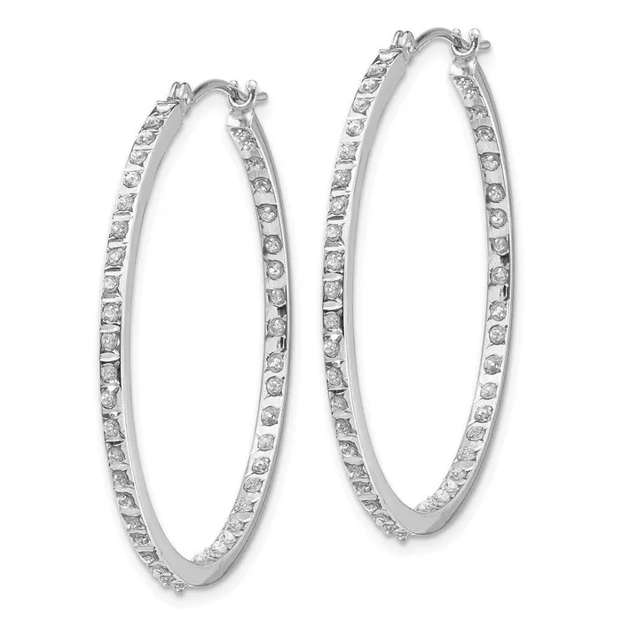 Earrings Jewelry 14k White Gold Diamond Fascination Round Hinged Hoop Earrings Earrings Jewelry 14k White Gold Diamond Fascination Round Hinged Hoop Earrings