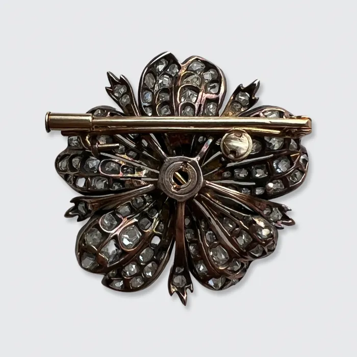 Earrings Victorian Diamond Pearl Flower Brooch 21stfinds