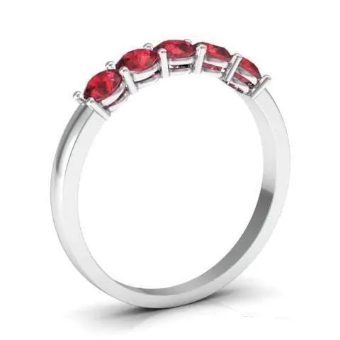 Rings 050cttw Shared Prong Ruby Five Stone Ring deBebians