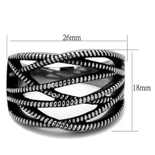 Rings Alamode TK2335 High polished no plating Stainless Steel Ring with Epoxy in Jet