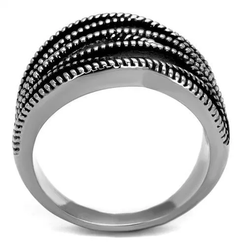 Rings Alamode TK2335 High polished no plating Stainless Steel Ring with Epoxy in Jet