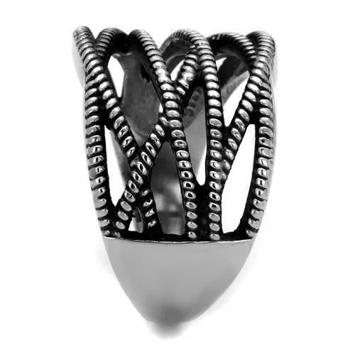 Rings Alamode TK2335 High polished no plating Stainless Steel Ring with Epoxy in Jet