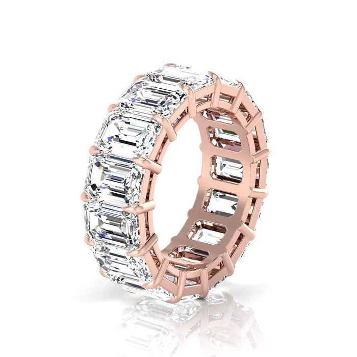 Rings deBebians Emerald Cut Lab Grown Diamond Eternity Ring 1350cttw