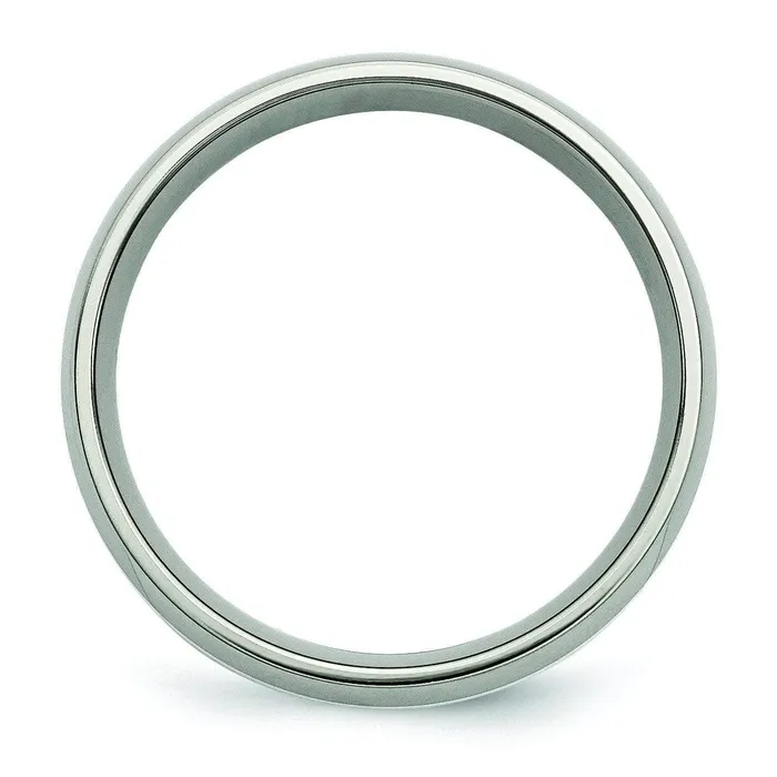 Rings deBebians Titanium Ring Silver Inlay High Polish Finish in 6mm