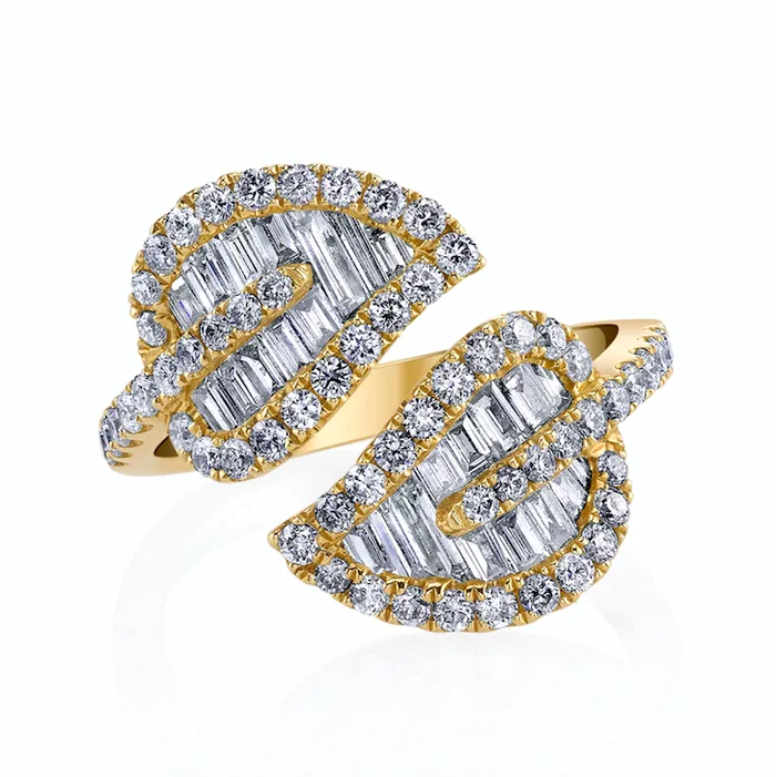 Rings MEDIUM LEAF DIAMOND RING anitako